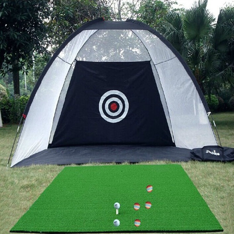 Indoor Outdoor 2 m*1.4 m*1 m Golf Swing Practice Net Golf Training Hitting Cage Garden Grassland Practice Tent Training Aids